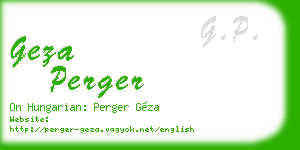 geza perger business card